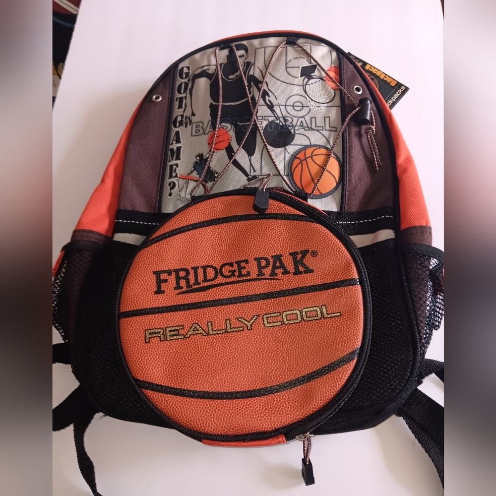 LARGE BASKETBALL BACKPACK BLACK/BLUE MEASURES 16 X 12".